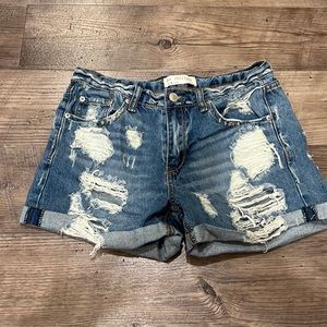 Women’s distressed, Jean shorts, size medium